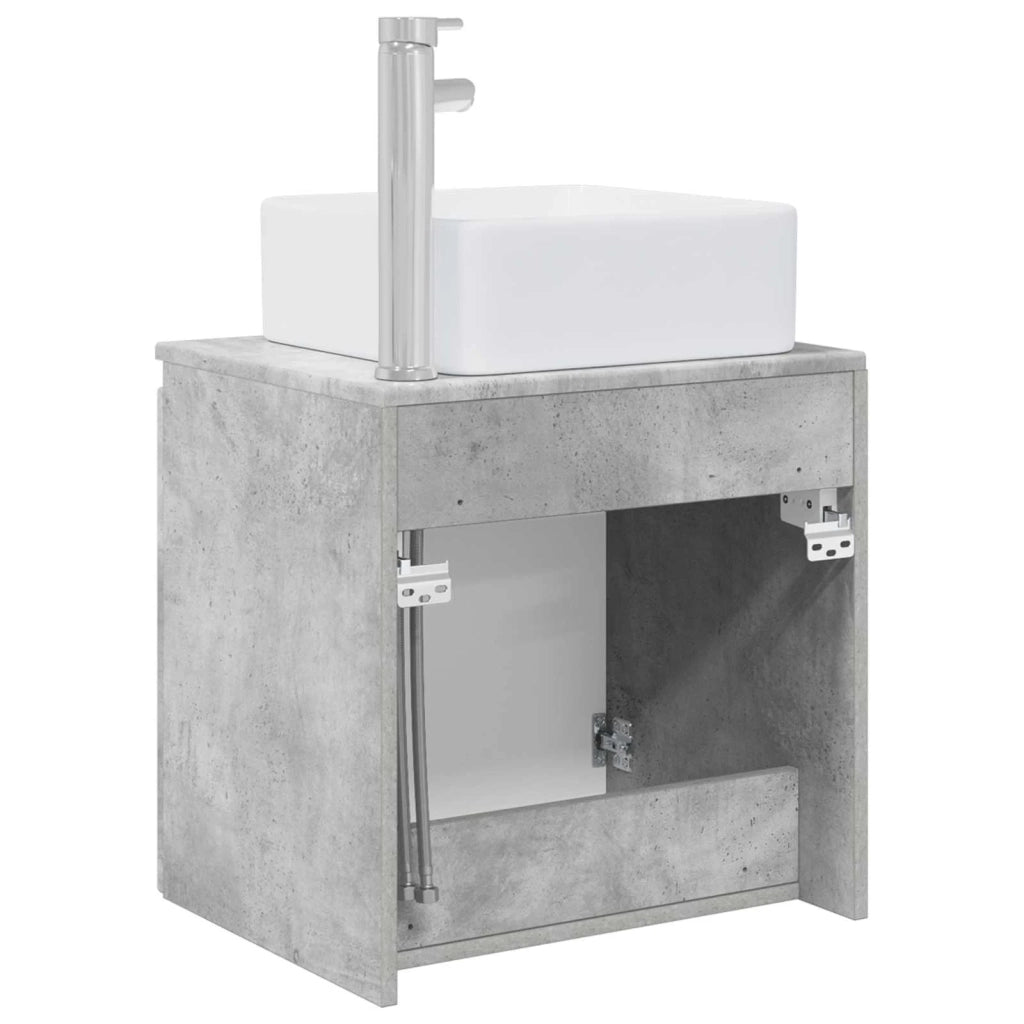 Mobile Lavabo da Parete Grigio Cemento 49,5 x 41 x 63 cm 890405