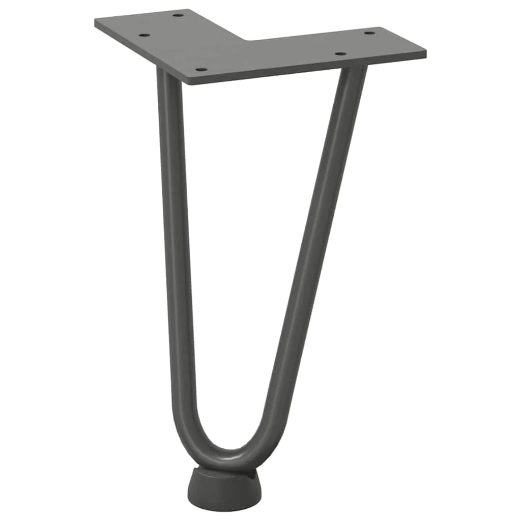 Set di 4 gambe a forcina robuste e stabili da 20 cm per tavolino stile moderno acciaio massiccio antracite 02_0056713