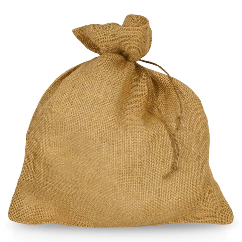 Set da 10 Sacchi in Juta naturale resistenti e riutilizzabili cm 35 x h 40