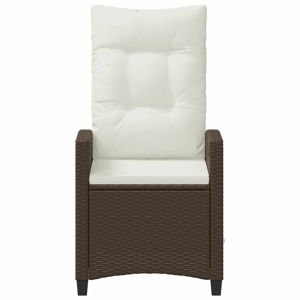 Sedia da giardino reclinabile Marrone e Crema 56 x 60 x 112 cm