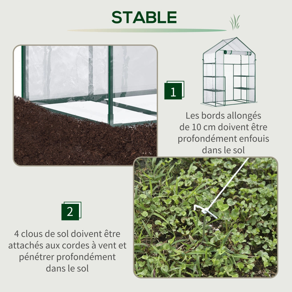 Serra da giardino con scaffali ¨C zephmum ¨C 142x73x195 cm verde trasparente