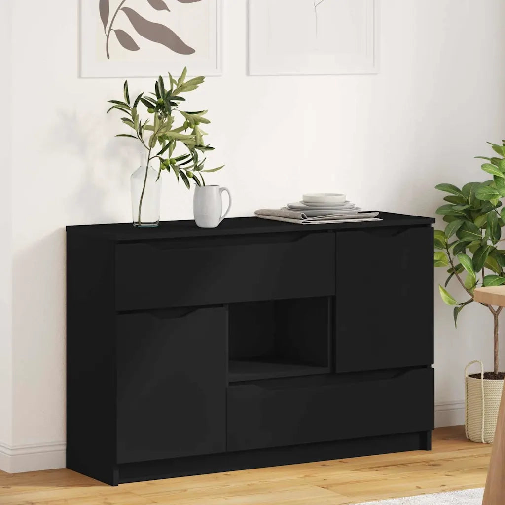 Credenza con cassetto Nero 100 x 30 x 65,6 Legno multistrato