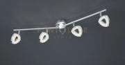 Faretto TOURS barra 4 spots LED integrati in diffusore triangolo cromato R82134106