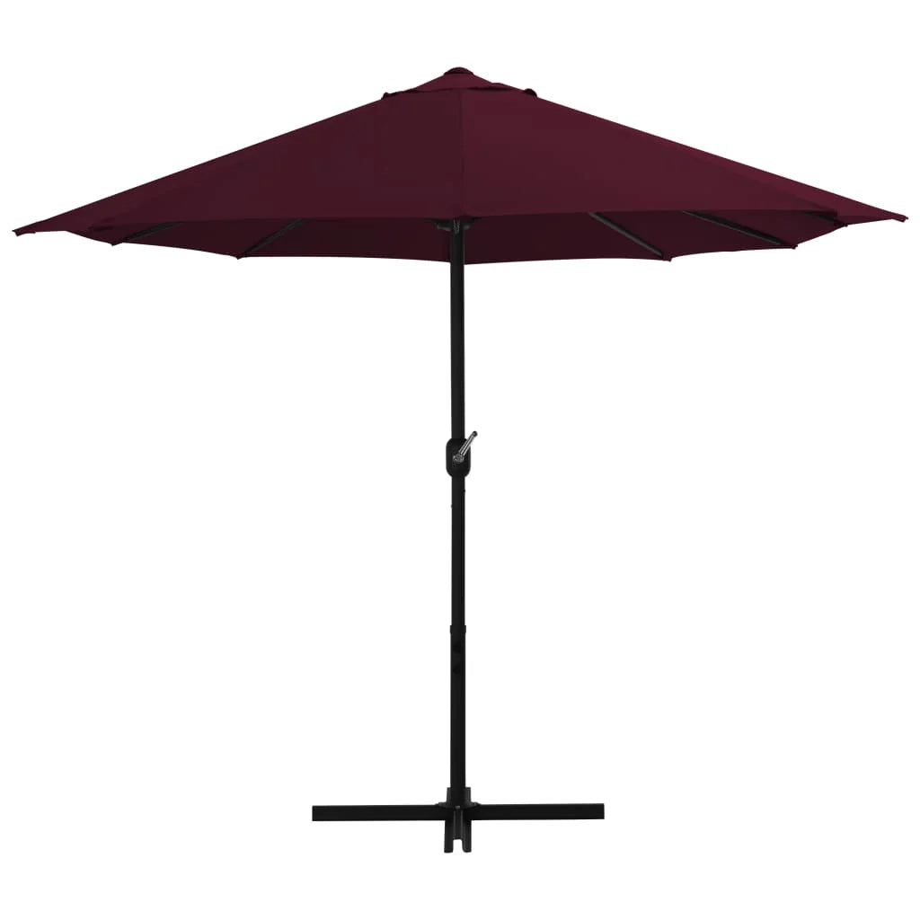 Ombrellone da esterno con palo in alluminio 460 x 270 cm bordeaux 02_0008233
