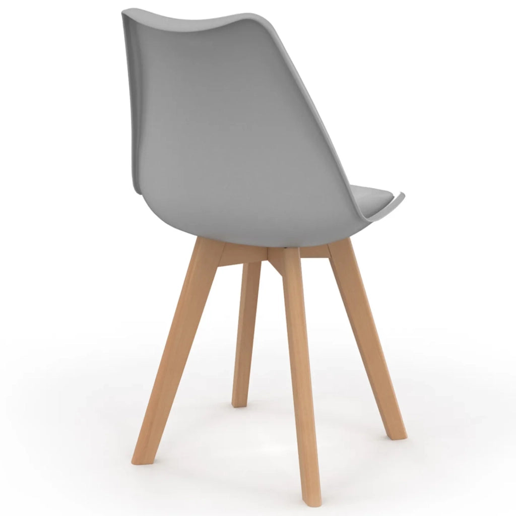 IDMarket - Set di 8 sedie scandinave SARA mix rosa pastello x2, bianco x2, grigio chiaro x2, blu x2