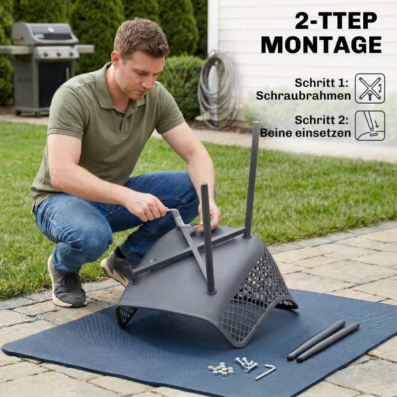 SEDIA da giardino Set da 4 pezzi 56 x 51 x 84 cm Grigio scuro Metallo