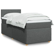Letto a Molle con Materasso Grigio Scuro Singolo in Tessuto 3286856