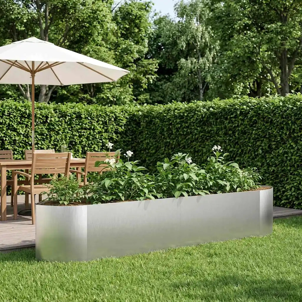 Letto rialzato da giardino Acciaio Inox 220 x 40 x 40 cm 8011723