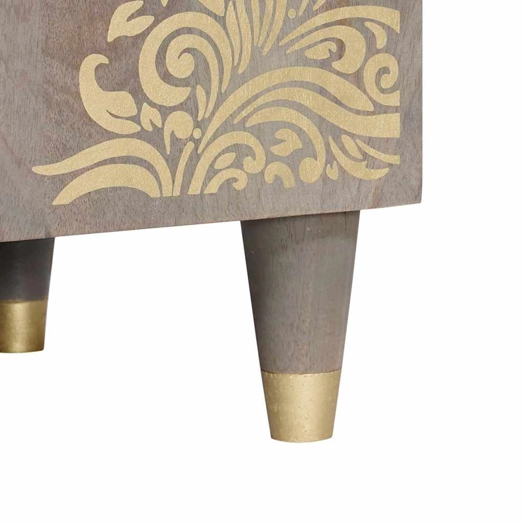 Mobile TV dal design moderno con spazio interno 105 x 33 x 46 cm legno massello di mango grigio 02_0057880