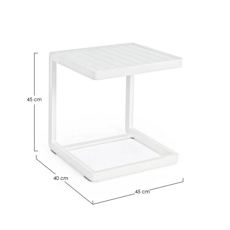 Tavolino da Giardino Esterno Bianco Mobili Outdoor Minimal Konnor Bizzotto