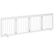 Barriera per Cani Pieghevole 4 Pannelli ¨C Zephmum ¨C Bianco 204x61 cm