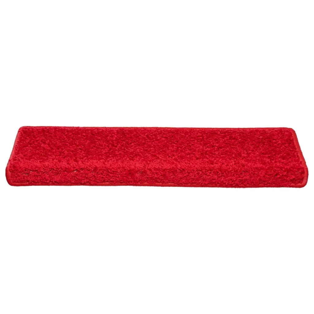 Tappetini per scale 10 pz | Gradini per Scale 65x21x4 cm Rosso Bordo rettangolare