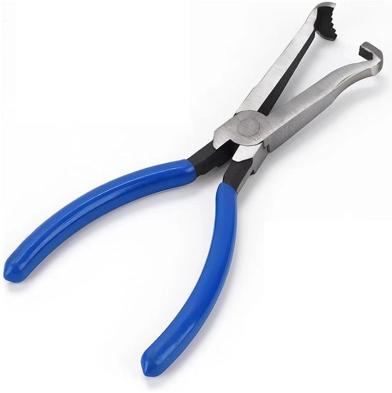 Tang di disconnessione elettrica, lungo strumento per rimozione candela, tang di disconnessione elettrica, attrezzo per automezzi, tang di connessione elettrica per veicoli a motore, pinza per tubi (blu)