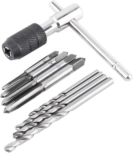 Set di forbici da taglio 9 pezzi - estrattore di viti - pinza T - strumento per avvitare - trapano a spirale - acciaio di alta qualità - set di file per viti