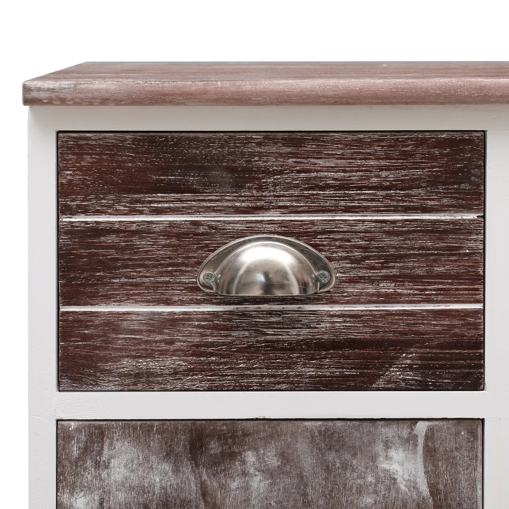 Credenza con 10 Cassetti Marrone 113x30x79 cm in Legno 284174