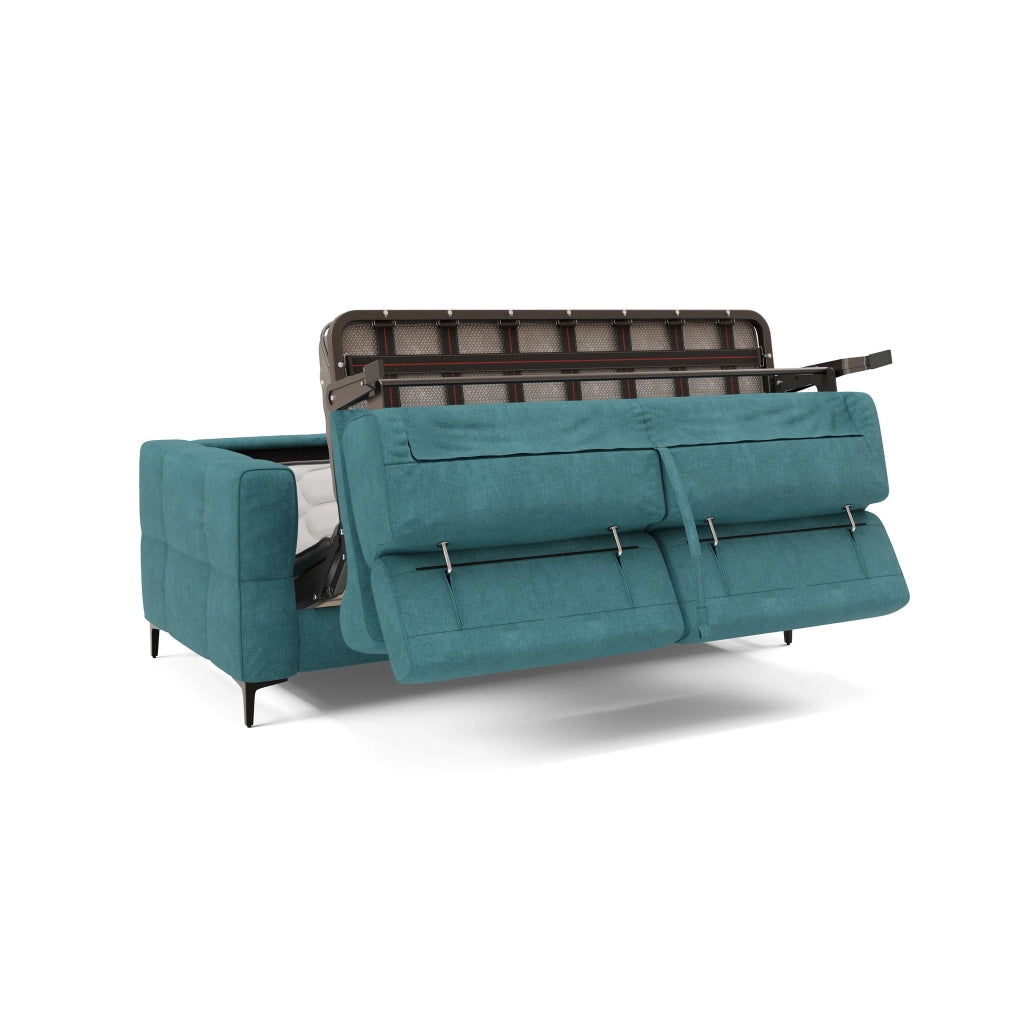 Gardenia Divano letto materasso alto 18 cm con poggiatesta reclinabili e rivestimento impermeabile T02 198 cm (mat. 140x197) azzurro