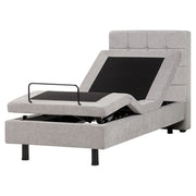 Letto Tessuto Grigio Chiaro Elettrico Regolabile con Telecomando 80 x 200 cm