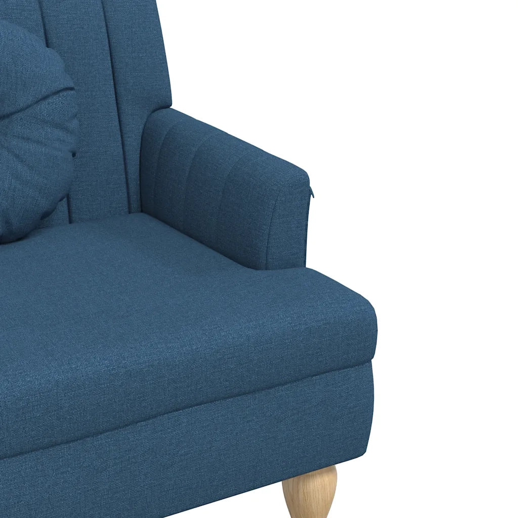 Panca con Cuscini Blu 113x64,5x75,5 cm in Tessuto CFW5082209