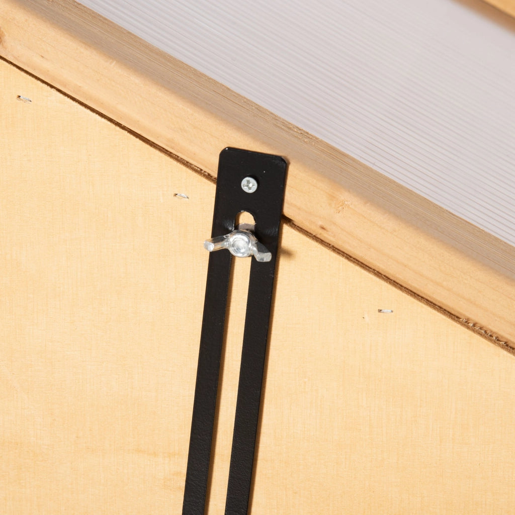 Mini serra in legno con 3 ripiani e doppia porta; marrone; 70x50x120 cm