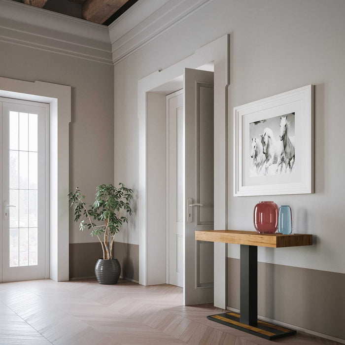 Consolle Allungabile 90-196x40x77 cm in Nobilitato Marrone