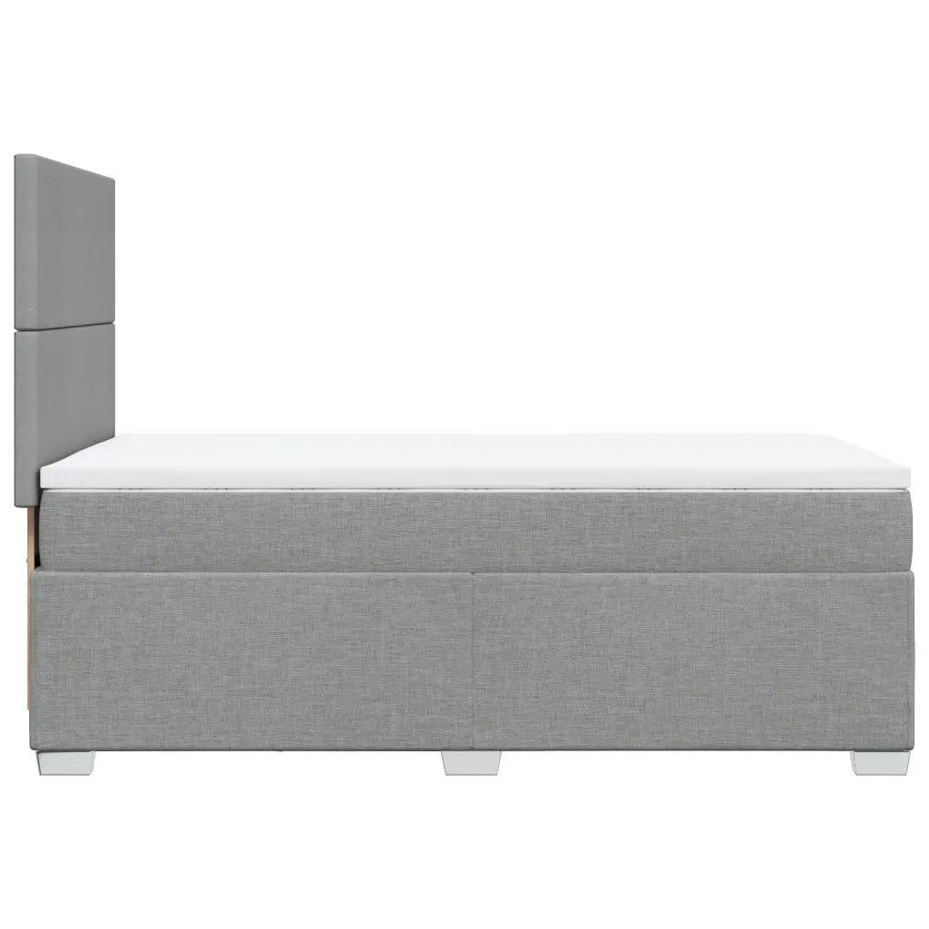 Giroletto a Molle con Materasso Grigio Chiaro 90x200 cm Tessuto