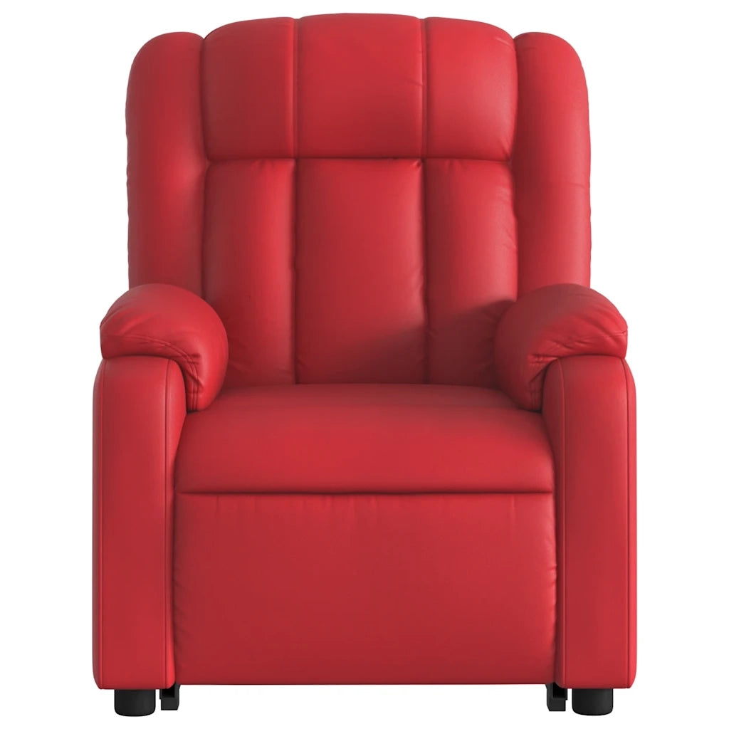 Poltrona Alzapersona Reclinabile Elettrica Rossa in Similpelle 3205283