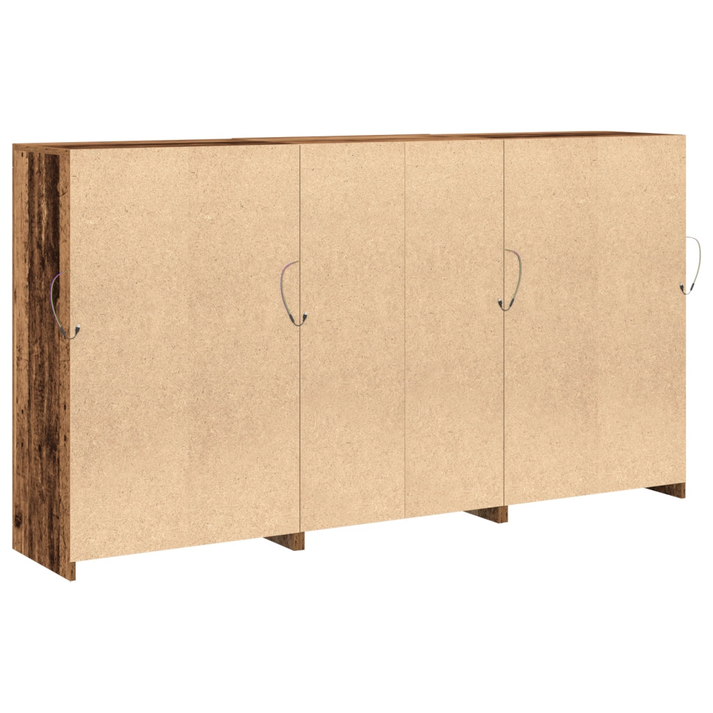 Credenza con Luci LED Legno Vissuto 181.5x37x100 cm Legno Tecnico