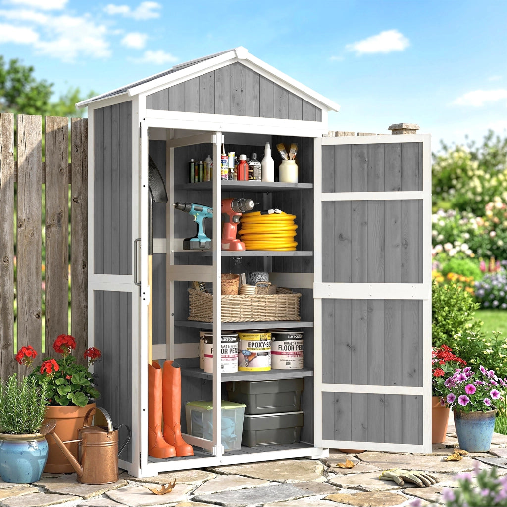Armadio da Giardino ¨C Zephmum ¨C Grigio 105x55x179 cm