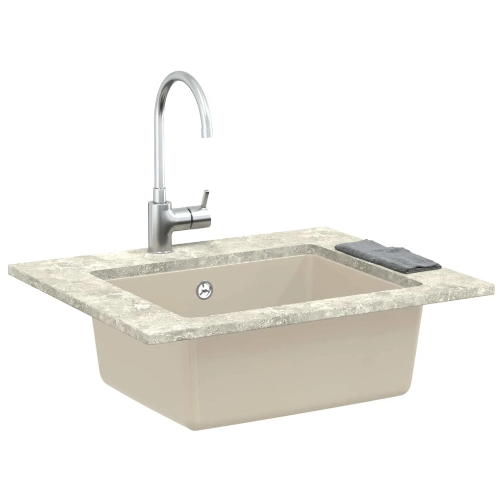 Lavello Beige 530 x 460 mm 80% Quarzo e 20% Resina