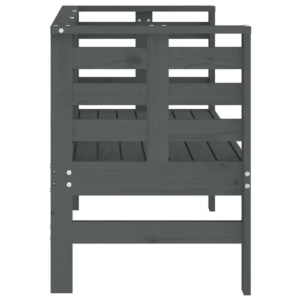 Panchina da Giardino | Panca da Giardino Grigia 111,5x53x71 cm Legno Massello di Pino