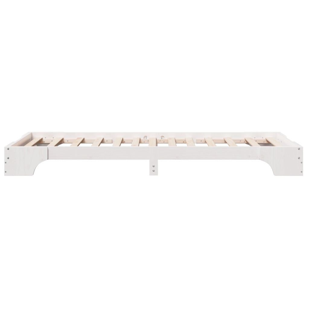 Struttura Letto Bianca Legno massello 100 x 200 cm Durevole