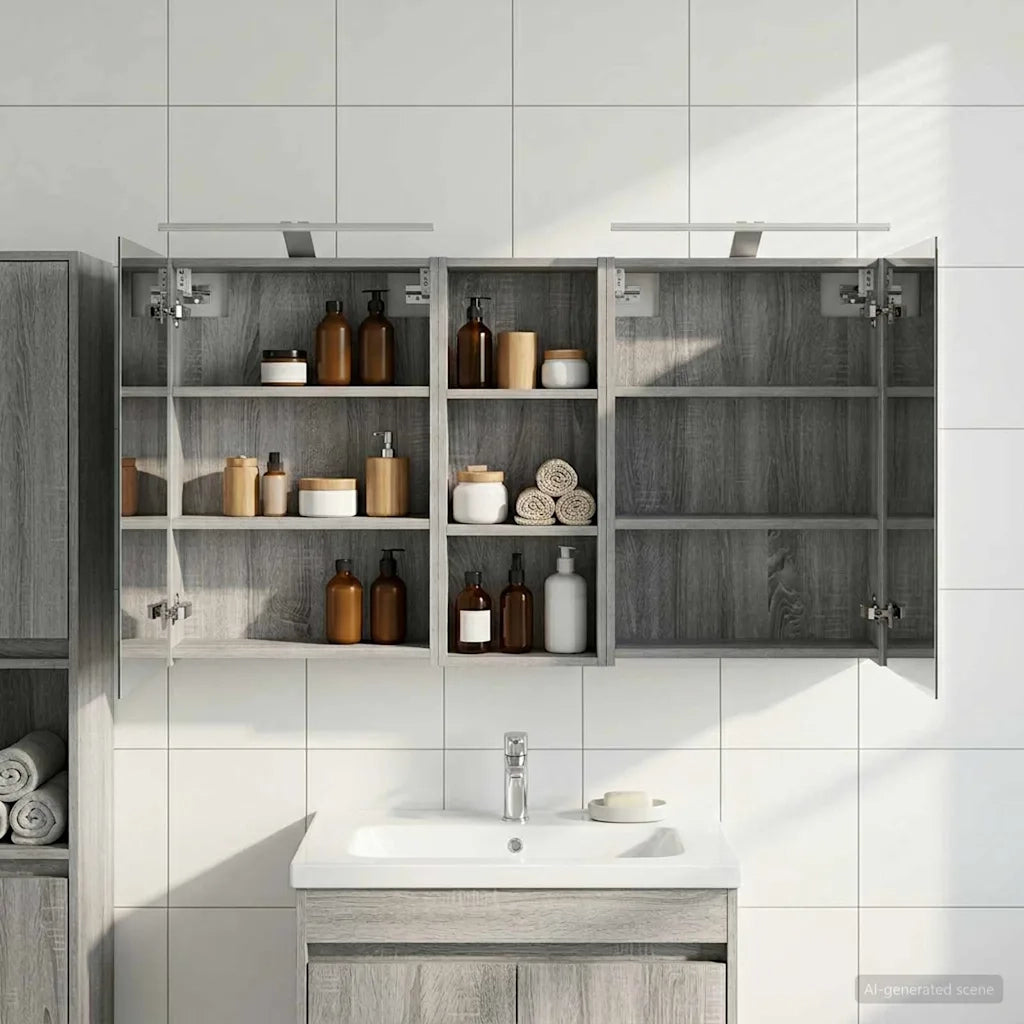 Set di Armadi da Bagno con lo scaffale 3 pcs 130 x 14,5 x 70 cm 3403773