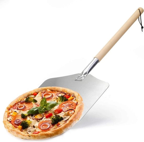 Spiedino in alluminio con impugnatura in legno di quercia - Rimovibile e stabile - Per pizza, pane e grigliatura