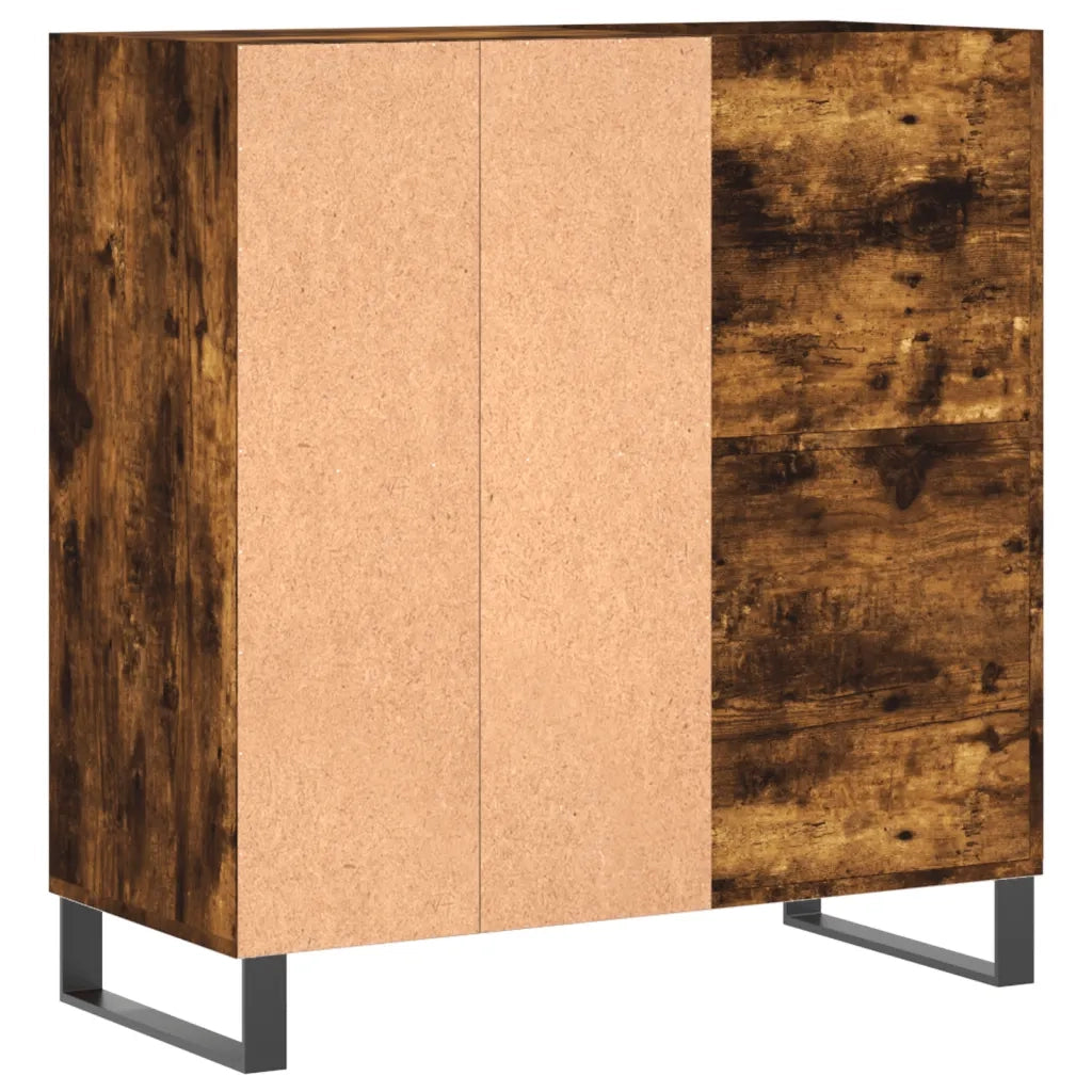 Mobile Porta Dischi Rovere Fumo 84,5x38x89 cm Legno Multistrato 831785