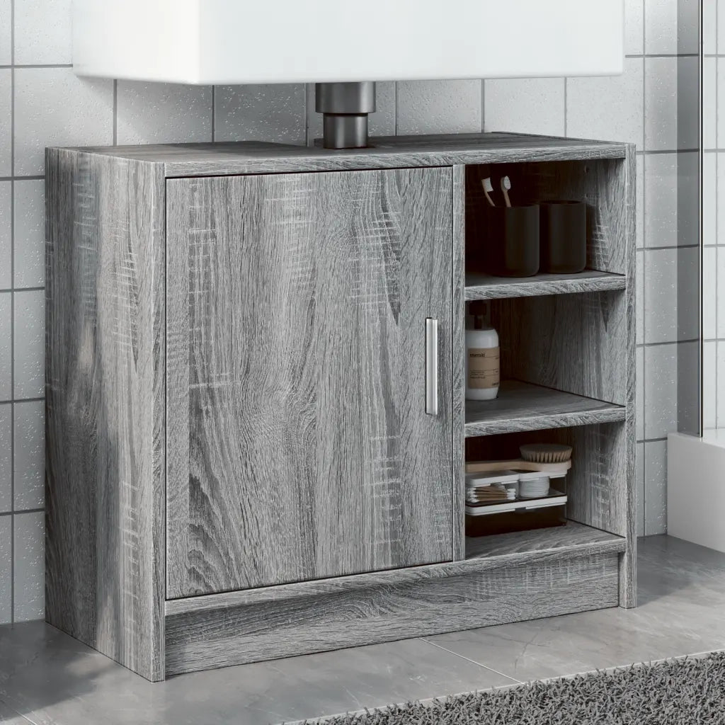 Mobile Lavabo | Armadio Lavabo Grigio Sonoma 63x29x55 cm in Legno Multistrato