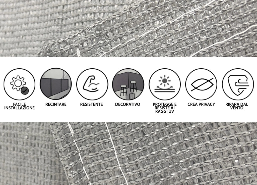 Telo Frangivista Vento Copribalcone Ringhiera Esterno Giardino Tinta Unita Marrone Con Occhielli