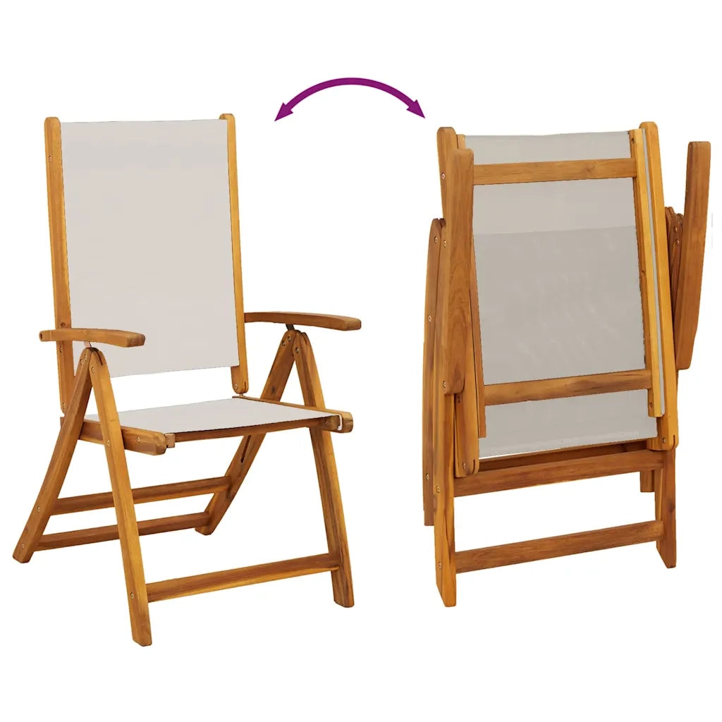 Sedie da Giardino Pieghevoli 4 pz Massello d'Acacia e Textilene 3279238