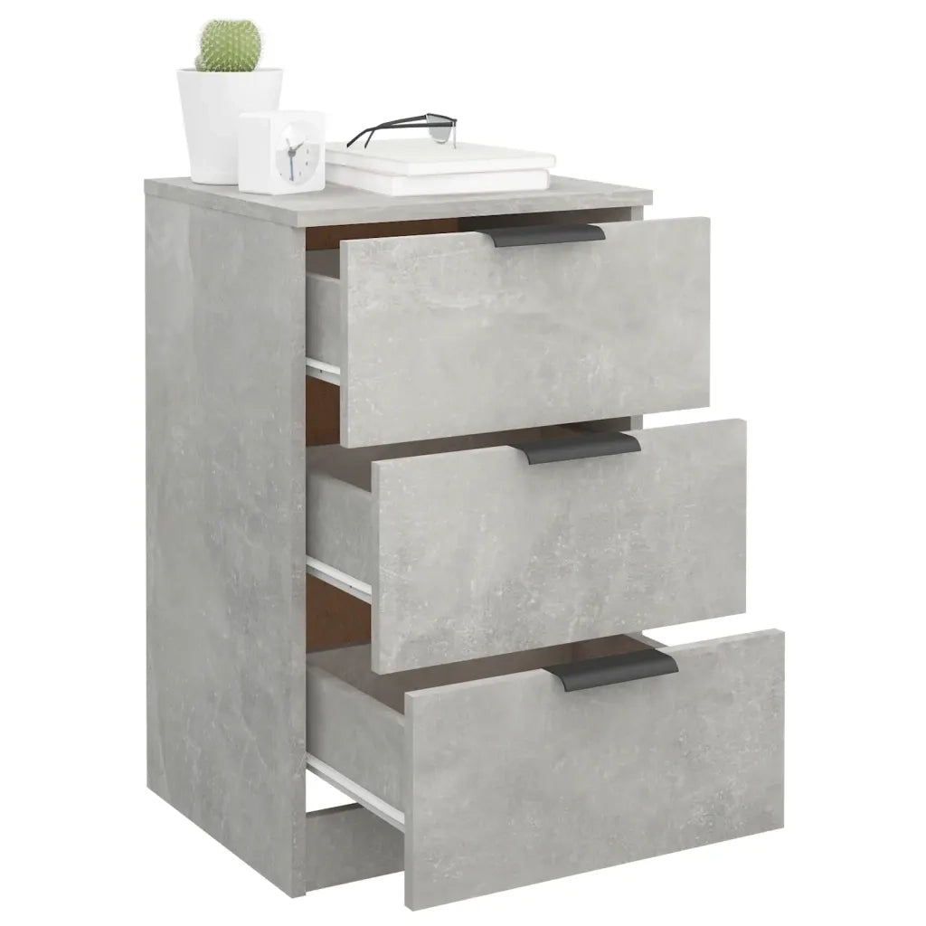 Comodino | Armadio da Notte | Mobiletto da notte Grigio Cemento 40x36x65 cm