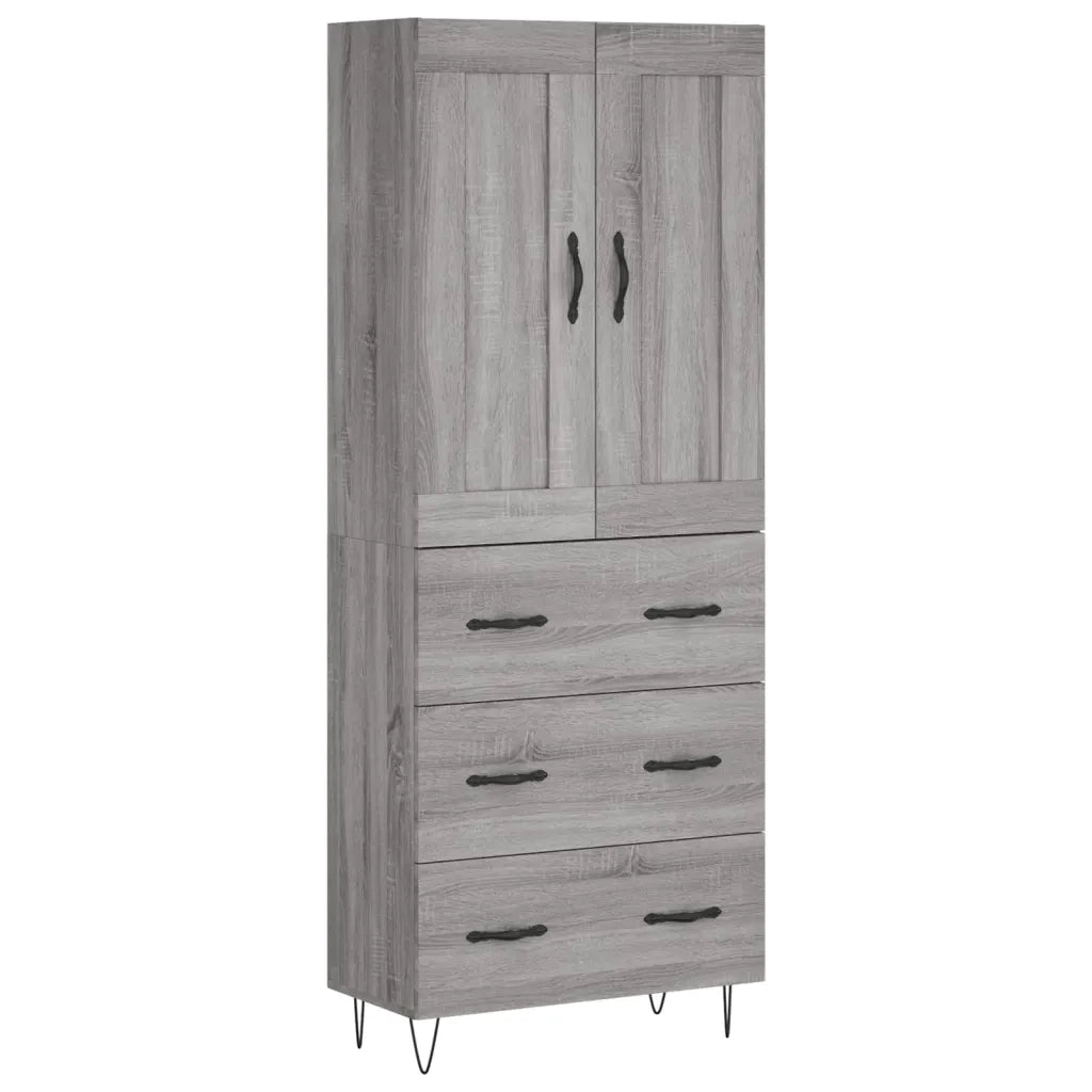 vidaXL Credenza Grigio Sonoma 69,5x34x180 cm in Legno Multistrato