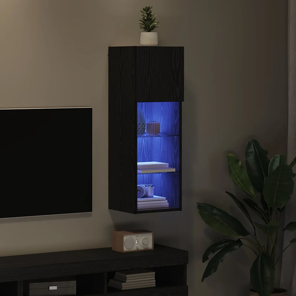 Mobile TV da parete-Mobile TV a Muro-Credenza TV Rovere Nero 30,5 x 30 x 90 cm 925522