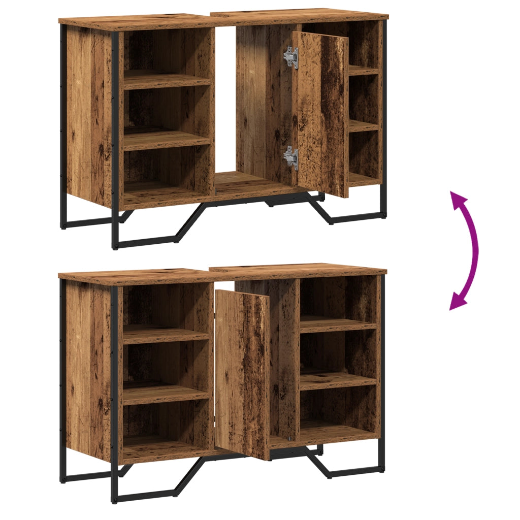 Mobile Lavabo da Bagno Legno Vecchio 91x35x60 cm Legno Ingegnerizzato
