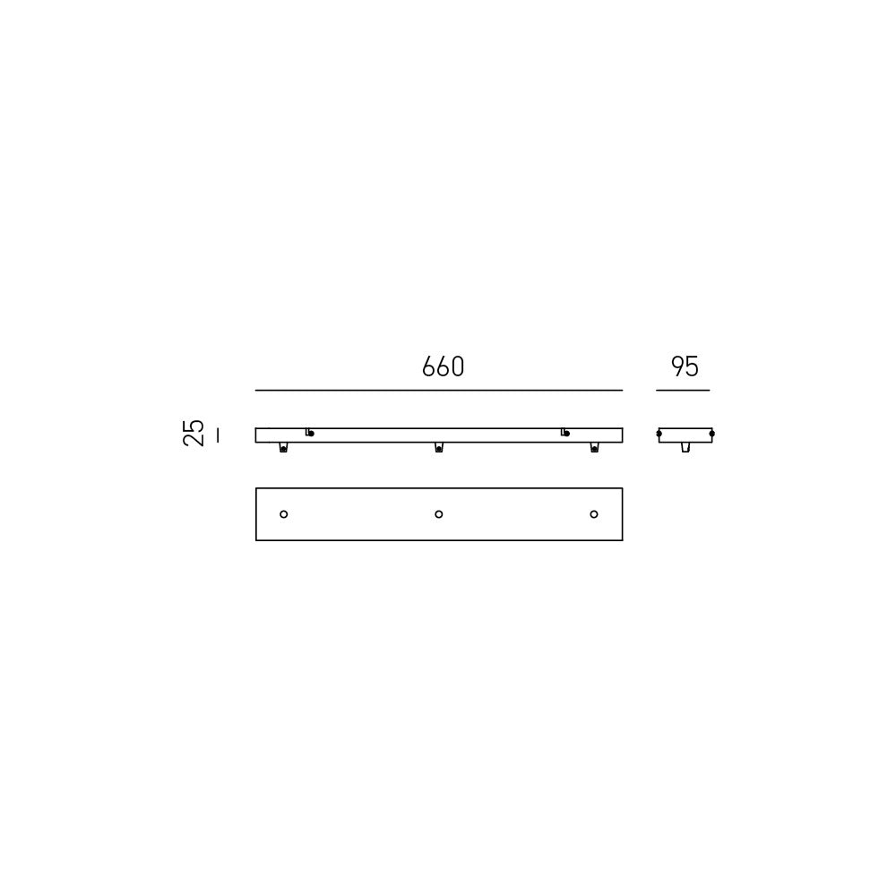 Rosone rettangolare in metallo Alice bianco IP20 per lampade a sospensione - Base da soffitto moderna, attacco centrale, facile installazione