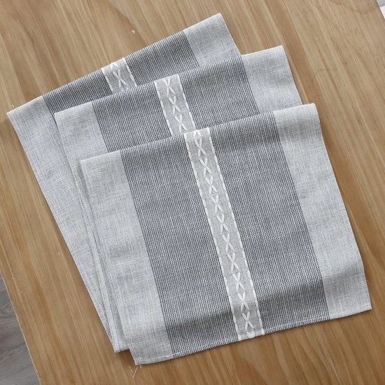 Telaio per Bordo Rustico a Maglia a Strisce - Grigio 33x92cm/13x36inch