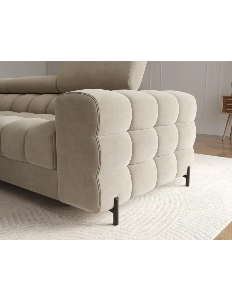 Divano angolare sinistro convertibile Beige design elegante 285x99x181cm FILTRO