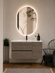 Mobile bagno con lavabo ORIGENBATH ITACA senza specchio 90x40 cm rovere smoky