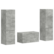 Set mobile TV 5 pz | Armadietto TV | Mobile Porta TV Grigio cemento Legno multistrato
