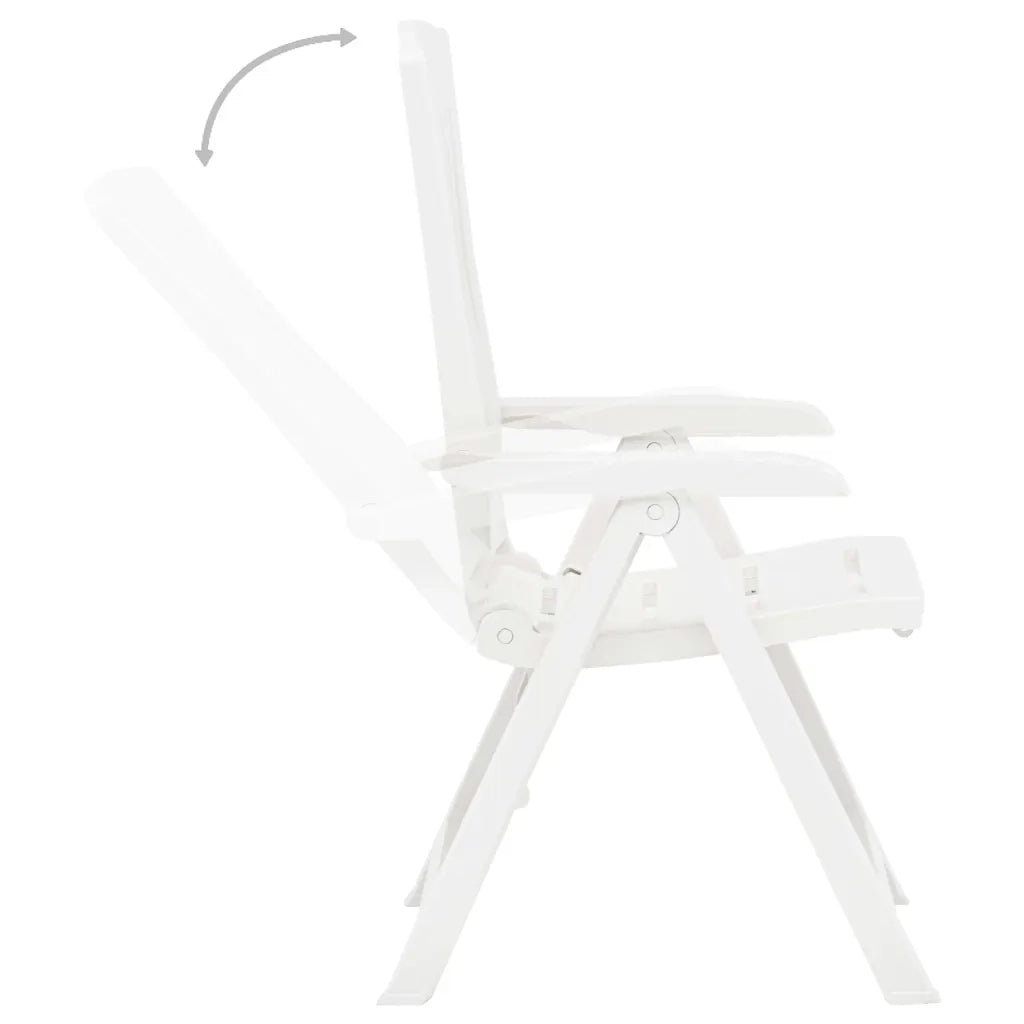 Sedie Reclinabili da Giardino 2 pz-Sedia da esterno in Plastica Bianca 980114