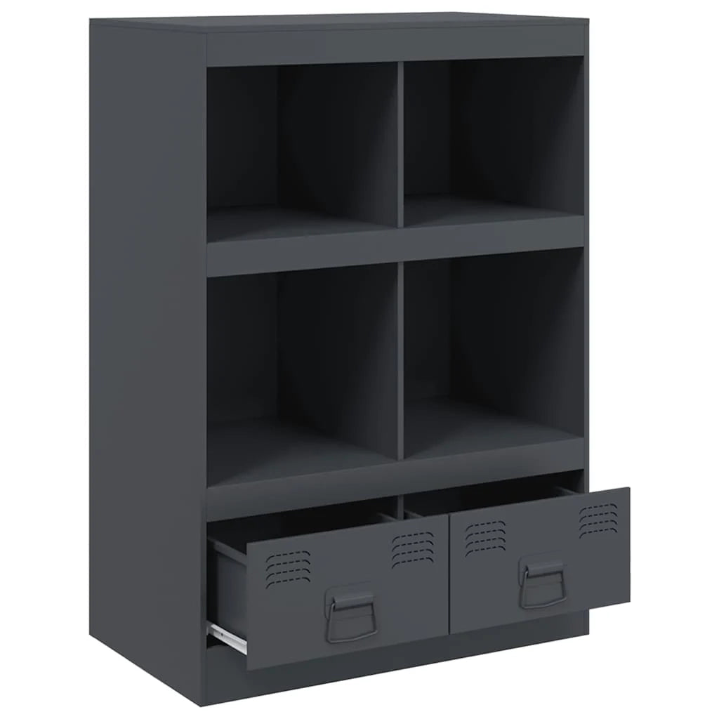 Buffet credenza cassettiera mobiletto mobile contenitore organizer cucina soggiorno salotto alto 67 x 39 x 95 cm acciaio antracite 02_0032203