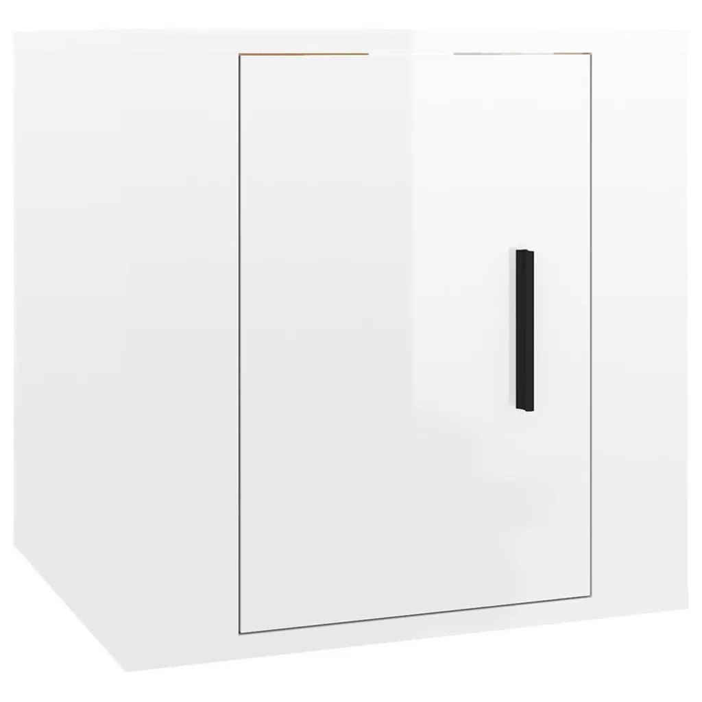 Mobili Porta TV a Parete 2 pz-Set di 2 Credenza per TV sospesa Bianco Lucido 40x34,5x40 cm