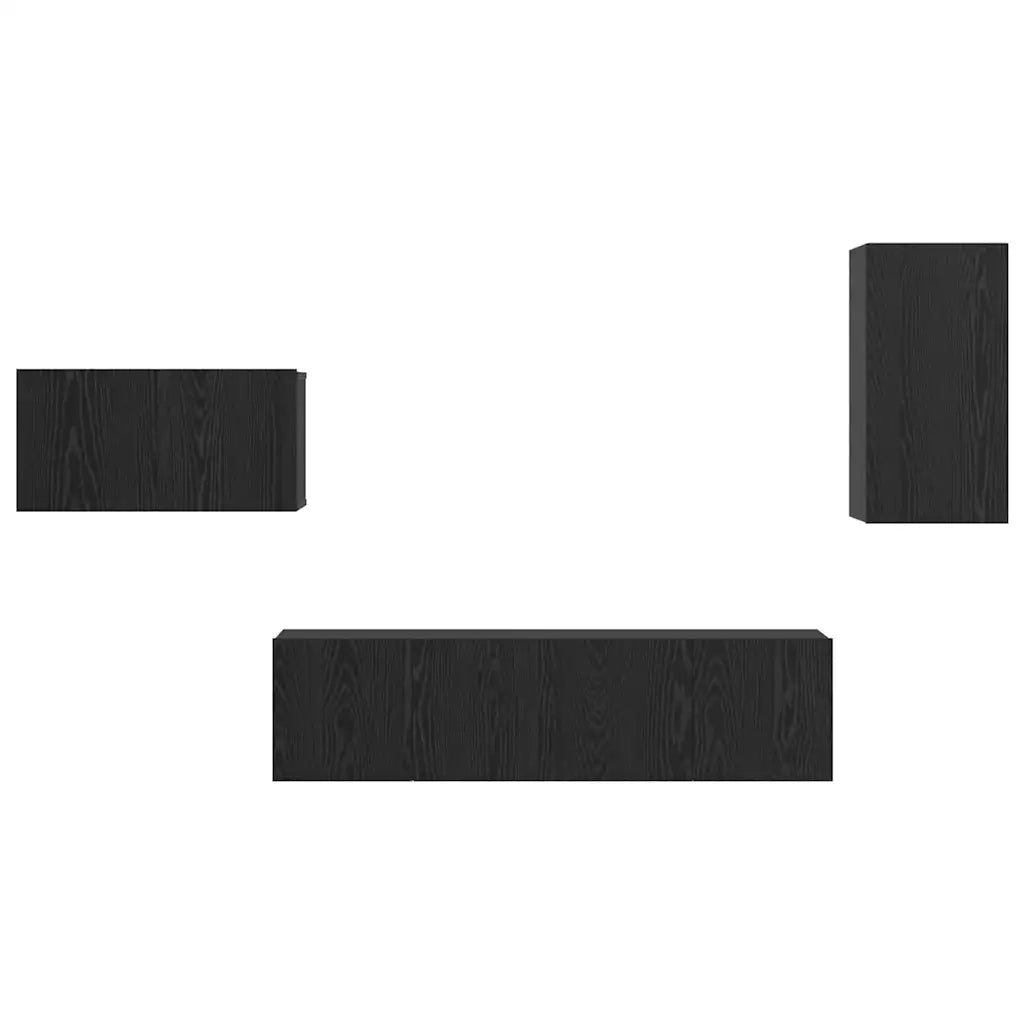 Set mobile TV con cassetto Rovere Nero Legno multistrato